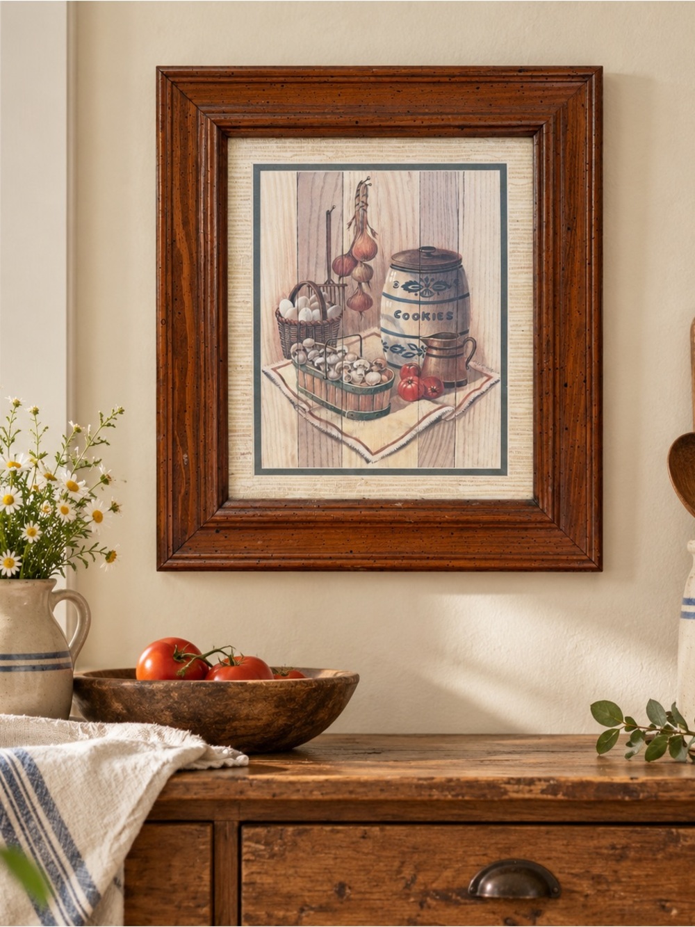 Framed Country Kitchen Still Life Print | Rustic Farmhouse Wall Art